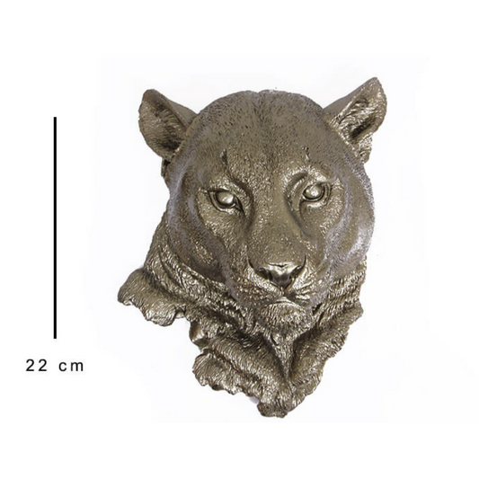 - Aslan Kafası Biblo Modeli - Tamamı Polyaster Dekoratif Hediyelik 22 CM