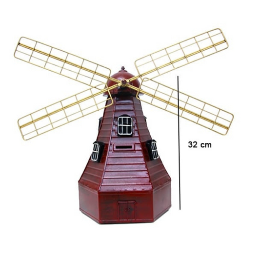 - Dekoratif Metal Yel Değirmeni Modeli Kumbara Kaliteli Hediyelik 44 CM UZUNLUK