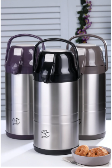 ( 3.5LT ) LÜX ÇELİK TERMOS ( POMPALI & MUSLUKLU ) ( TAŞIMA KULPLU & POMPA KİLİT TUŞLU