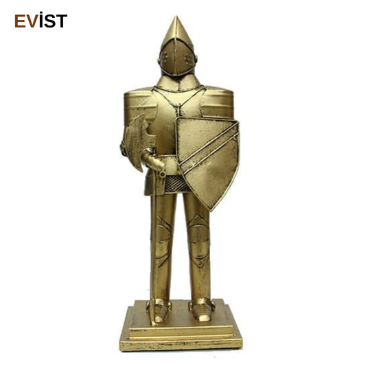 - El Yapımı Metal Vintage Tarzı Biblo Şovalye Hediyelik Dekoratif 38 CM