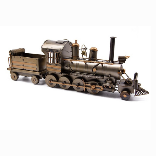 - El Yapımı Nostaljik Buharlı Tren Maketi – Dekoratif Metal Lokomotif Hediyelik ( 32 CM )